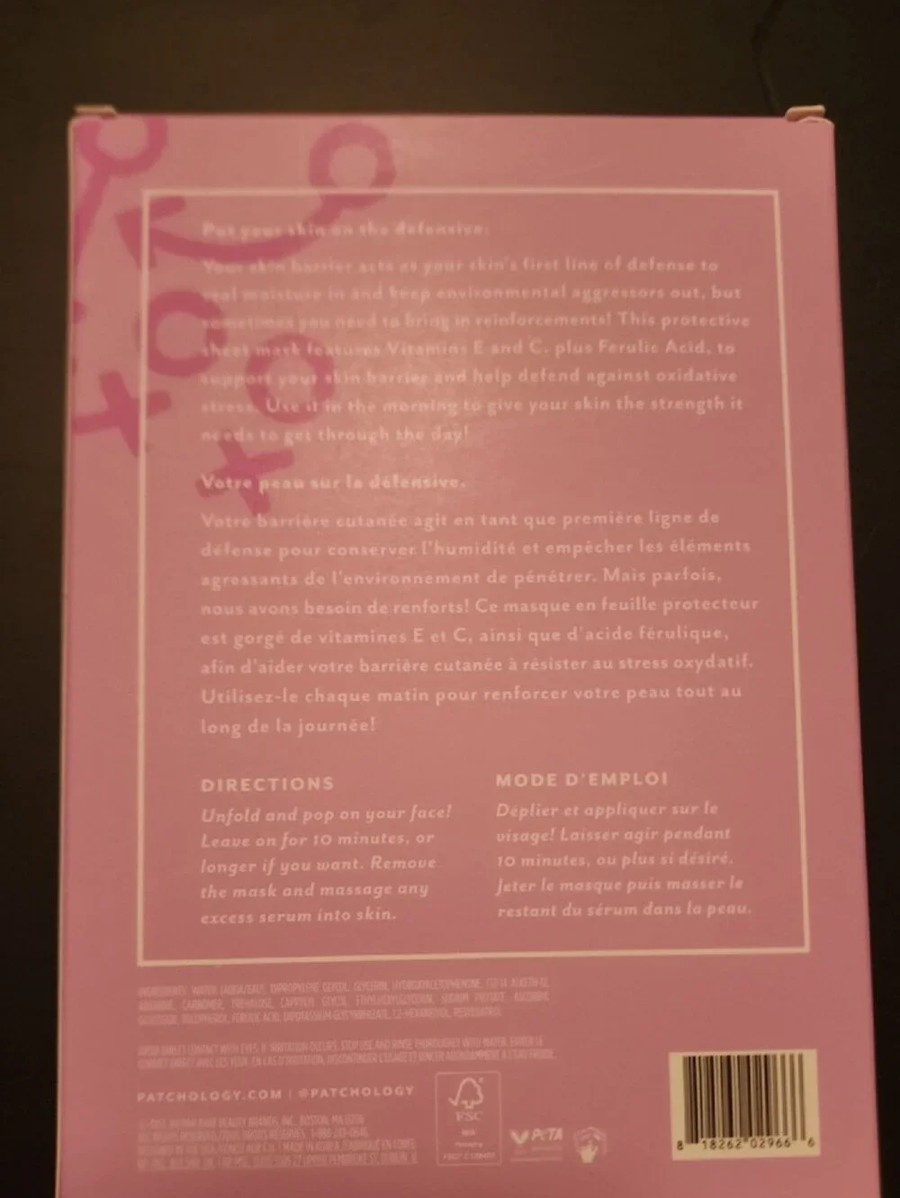 Patchology Moodmask Playing Defense Barrier-Boosting Sheet Mask - Pink